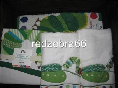   The Very Hungry Caterpillar Bath Towel+Mat+Shower Curtain Set  