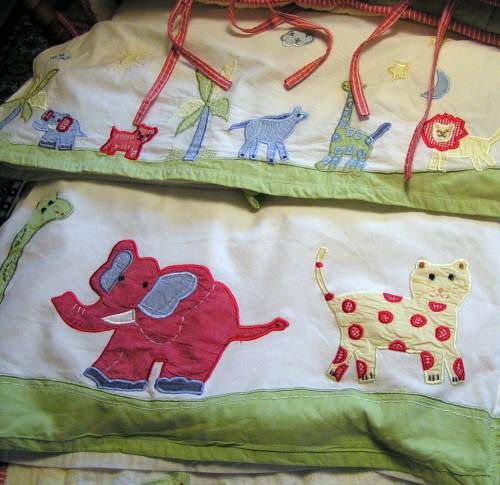   Jungle Safari Animal Crib Bumper Blanket Bedding Skirt Valance  