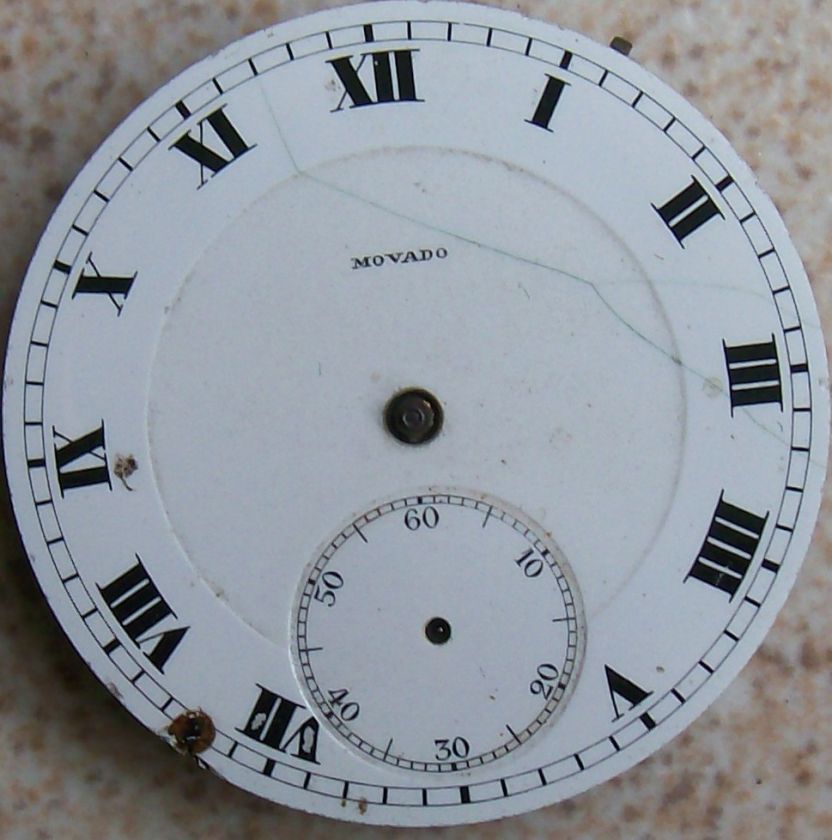 VINTAGE POCKET WATCH MOVEMENT MOVADO 39,5 mm.RUNNING  