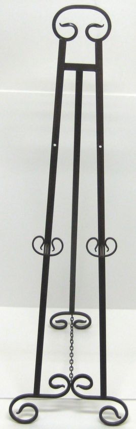 Large Wrought Iron Art Stand Display Easel Metal 50`  