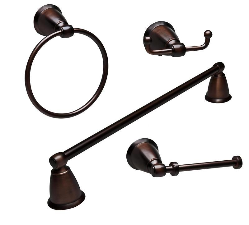 Oil Rubbed Bronze Bath 24 Towel Bar Accessory Set  