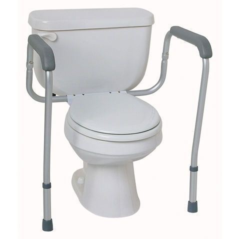 Medline Toilet Commode Safety Handle Bar Rail Foldable  