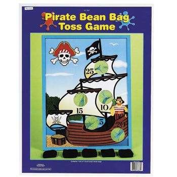 WOODEN PIRATE SHIP BEAN BAG TOSS GAME New Party FUN  