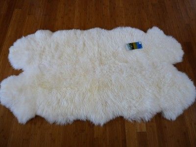   NATURAL HOME NEW ZEALAND FOUR PIECE LAMBSKIN WOOL BOWRON CREAM RUG 4X6