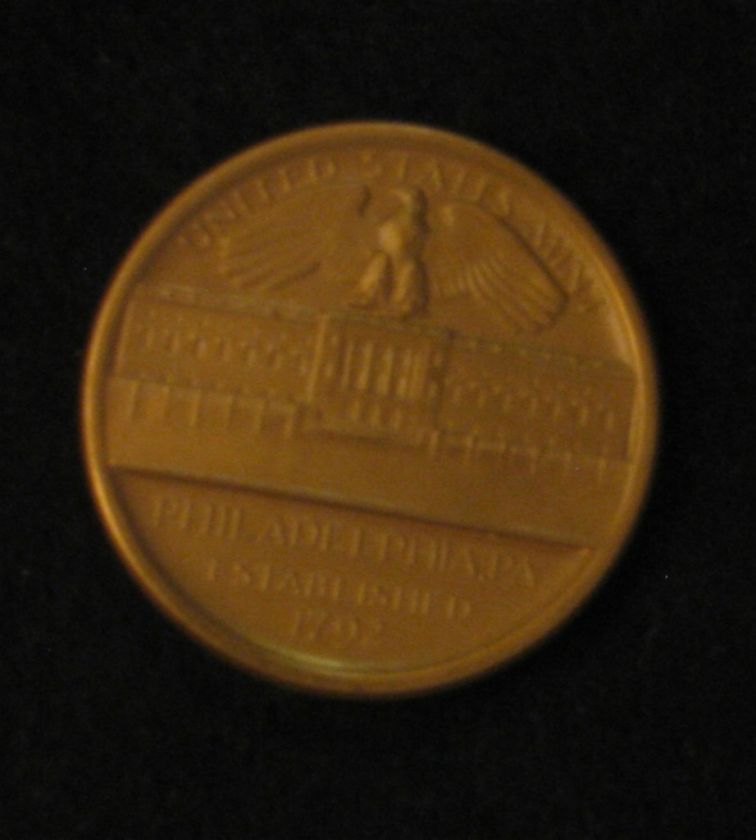 United States Mint Philadelphia Bronze Medal 32mm  