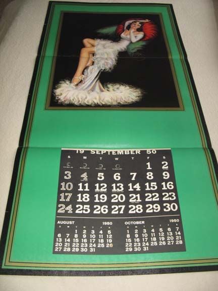 Vintage 1950 Pin Up Calendar Sample Devorss Art  