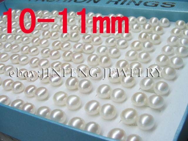 100 Pairs 10 10.5mm white pearl stud earring 925silver  