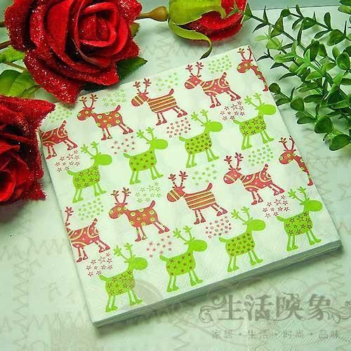 20 Paper Napkins Christmas Favor  Christmas Elk on sale  