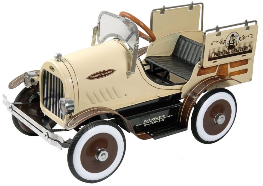 NEW CLASSIC VINTAGE STYLE WOODY WAGON CHILDS TRUCK RIDE ON PEDAL CAR 