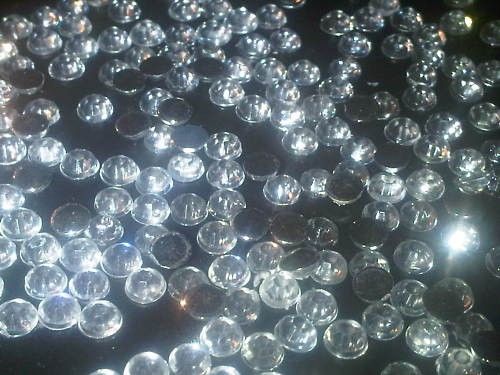 375 x 4mm CLEAR Flat Back DIAMANTE Crystal Gems Rhinestones Stick On 