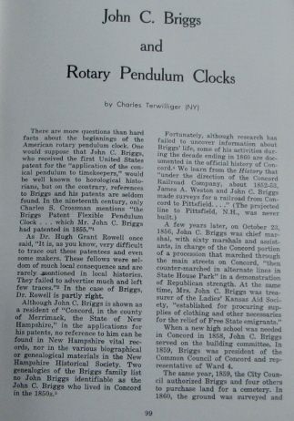 BRIGGS ROTARY PENDULUM CLOCKSHorology, History, Guide  