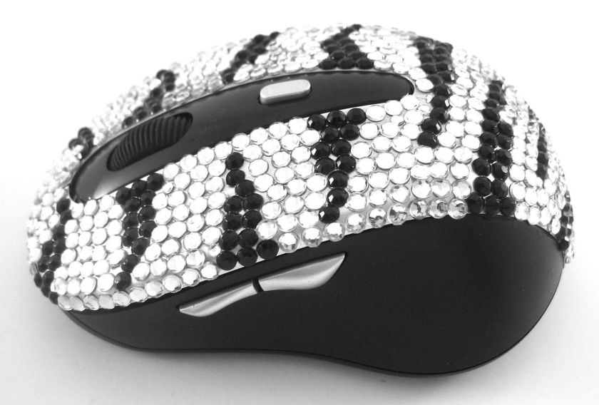 Wireless Zebra Crystal USB Optical Computer Mouse  