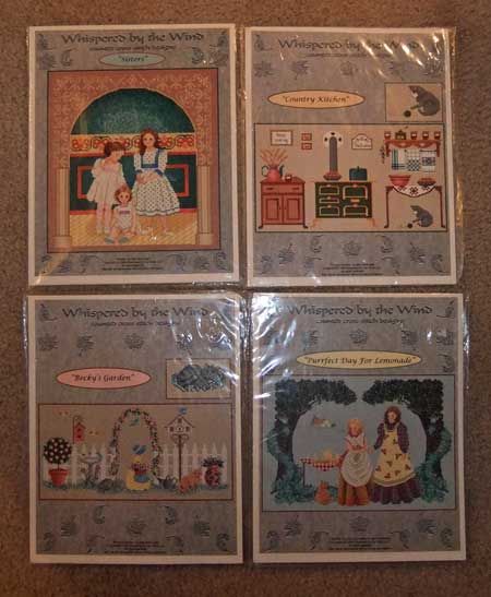 Lot of 4 Whispered Wind Counted Cross stitch Patterns  