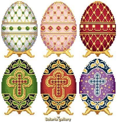 Easter Eggs In Faberge Collection 1 Cross Stitch Pattern Solaria 