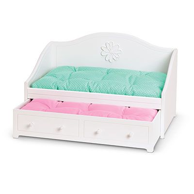 American Girl DREAMY DAYBED and BEDDING~Trundle Bed for 2 Dolls 