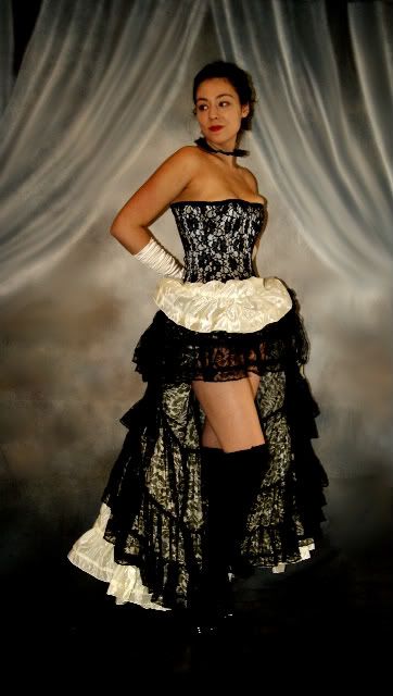 Traje de Steampunk showgirl de Moulin Rouge de danza de vientre We3