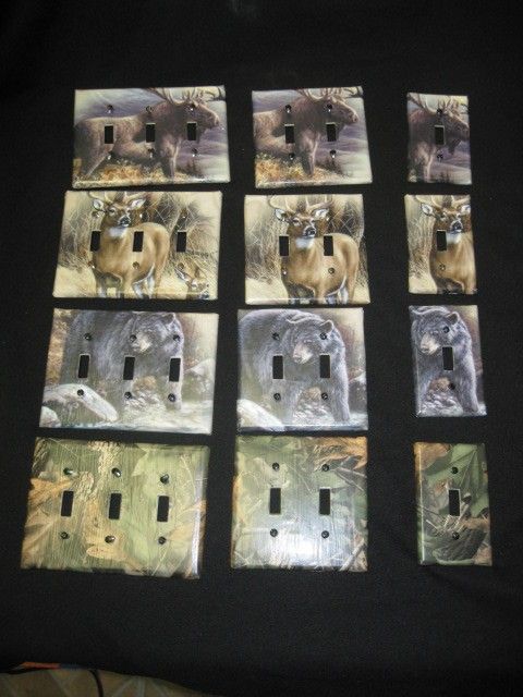 Mossy Oak Camo/Bear/Deer/Moose Light Switch Plate Cover Hunting Lodge 