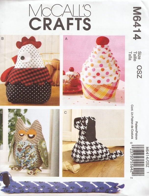 instruction sheets by McCalls Crafts, #6414, to make door and draft 