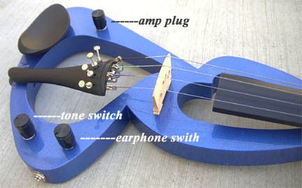 BRAND NEW 4/4 BLUE ELECTRIC VIOLIN W/5 YEARS WARRANTY.  