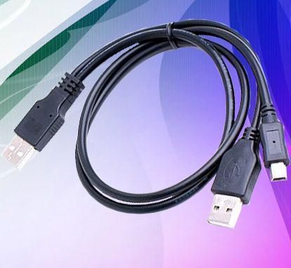 USB 2.0 Mini 5 Pin to A Male Data Power PC HDD Y Cable  