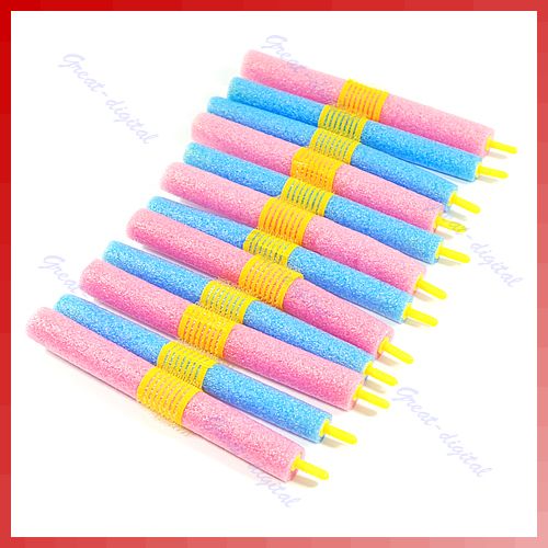 12pcs Soft Foam Anion Bendy Hair Rollers Curlers Cling  