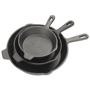 Piece Cast Iron Skillet Set, 6, 8, 10 Fry Pans NEW  