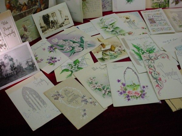 BIG FUNERAL LOT Vintage 1956 Death SYMPATHY CARDS Mortuary Book TEXAS 