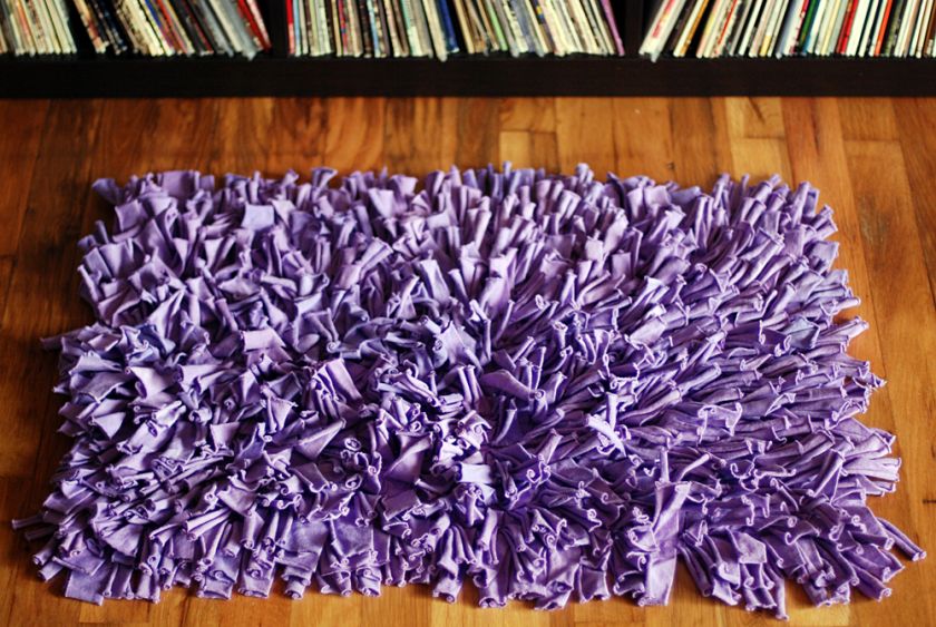 Recycled T Shirt Rug in Lavender   Rectangular Rugs & Mats 