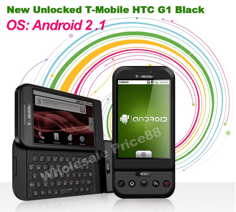 NEW HTC DREAM G1 ANDROID 3G GPS WIFI SMART PHONE BLACK  