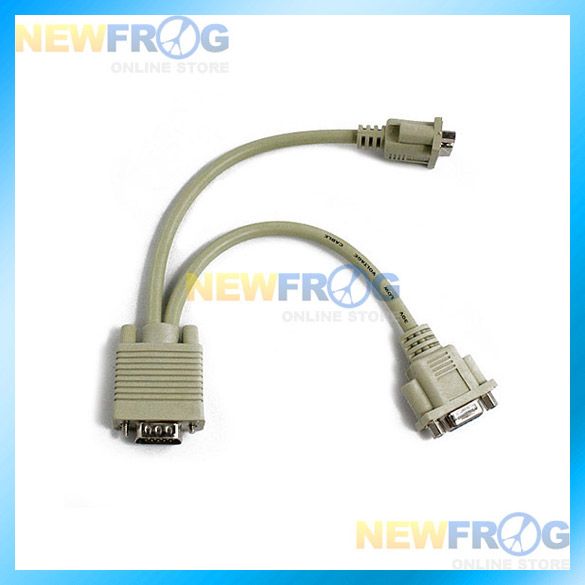 NEW 1 PC to 2 MONITORS Y SPLITTER CABLE FOR VGA LCD VID  