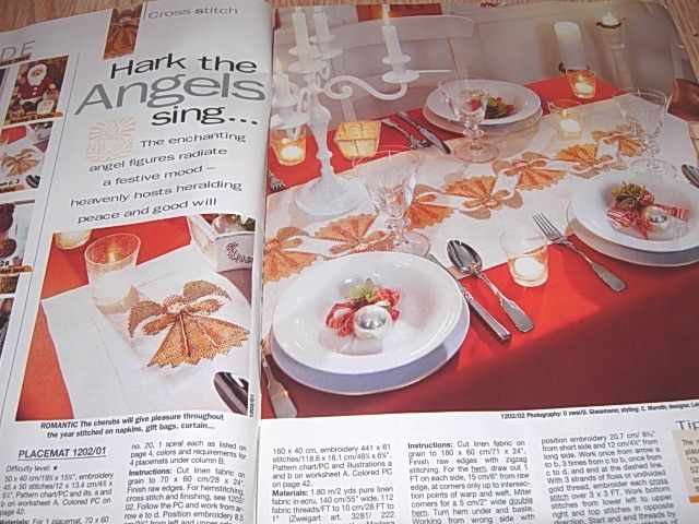 CROSS STITCH COUNTED THREAD BOBBIN LACE ANNA BURDA MAGAZINE  