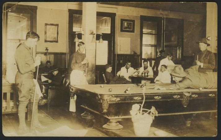 RPPC Billiard Pool Hall & Cards YMCA Chicago IL 1910  