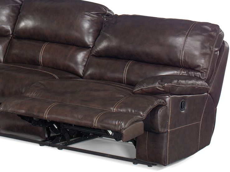 Espresso Leather Recliner/Chaise Sectional Sofa LC 08  