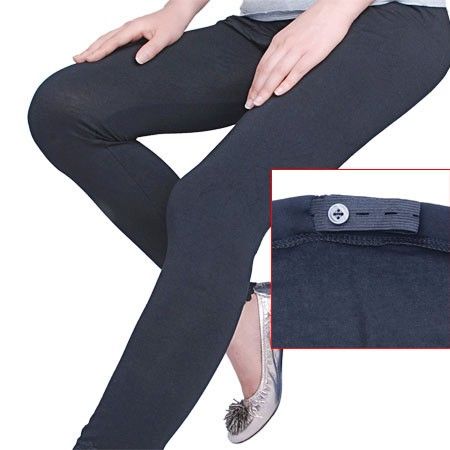 KJ395 Black Maternity Pants Leggings Adjustable Waist  