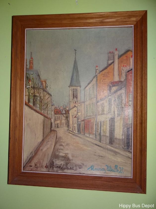 Mid Century Modern Maurice Utrillo Eglise de Stains Montmartre Framed 