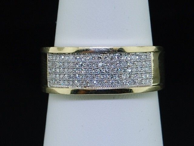 MENS .50 CT DIAMOND PAVE WEDDING ENGAGEMENT BAND RING  