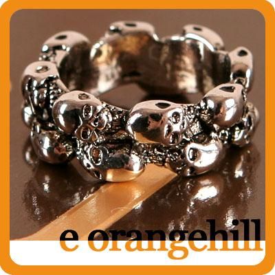 BOUBLE LINES SKULL HEADS MENS WOMENS FASHION RING TB331  