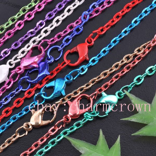 20pcs Mix Color Metal Chains 480mm CCH1380 Free Ship  