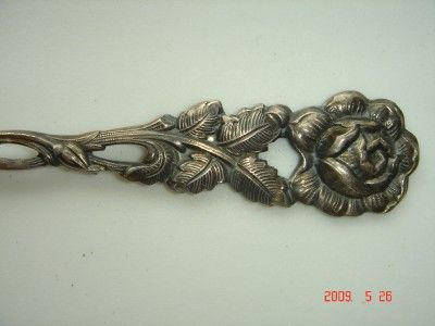 ANTIQUES SILVER FLOWER HANDLE 5 FORKS 2 SPOONS SCHASO  