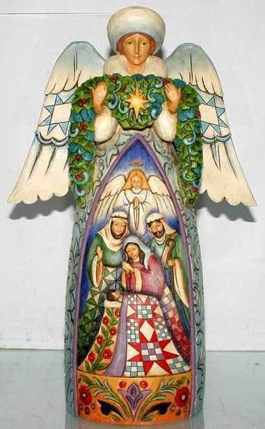   HEARTWOOD CREEK *NIGHT DIVINE* WINTER ANGEL W/NATIVITY SCENE 4014295