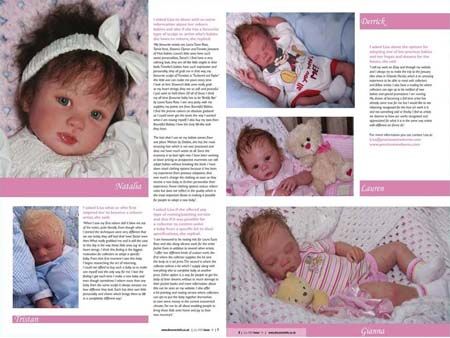 am honored to be in these doll magazines precious newborns 2011 all 