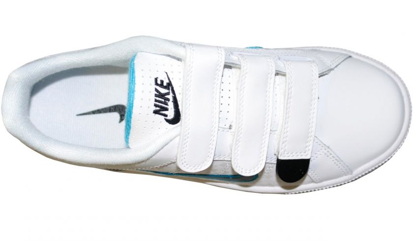 NEW KIDS BOYS NIKE 3 STRAPS WHITE COURT TRADITION 2 PLUS TRAINERS SIZE 