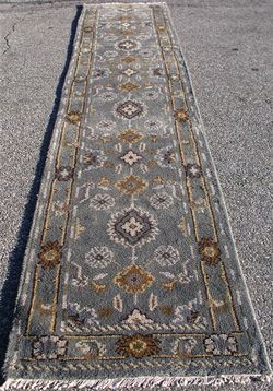 NEW HANDMADE OUSHAK MAHAL WOOL AGRA RUG RUNNER 26 X 12  