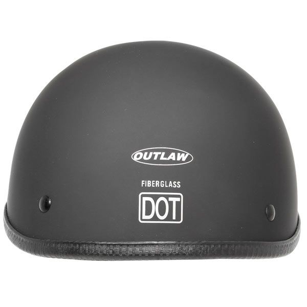   Motorcycle Half Helmet FLAT BLACK, POLO JOCKEY Outlaw AX40100  