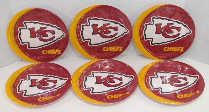 Kansas City Chiefs NFL Party Set 48 Paper Dinner Plates Hallmark 