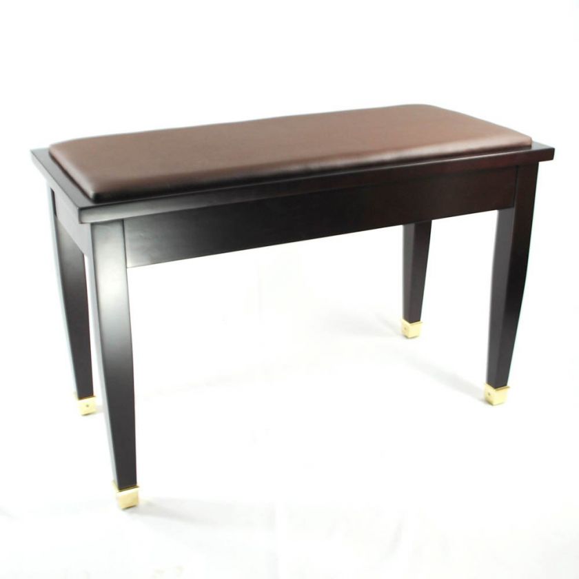 Frederick Piano Bench Mahogany Satin with Brass  