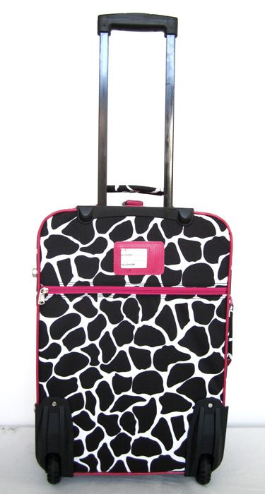 Pc Luggage Set Travel Bag Rolling Wheel Giraffe Pink  