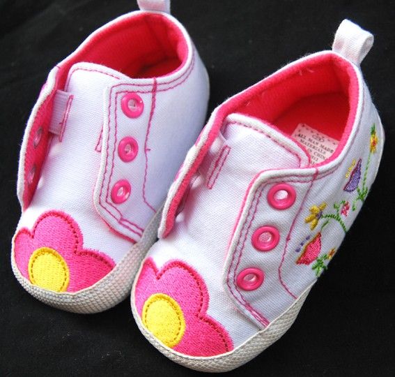 Pink bows kids baby girl tennis shoes size 2 3  