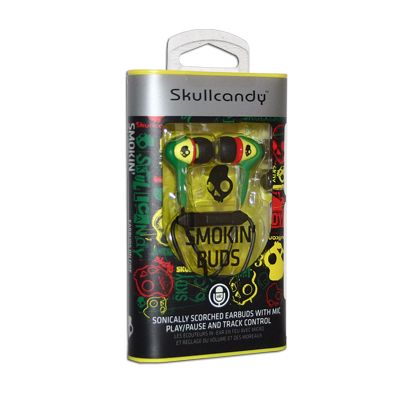 Skullcandy Smokin Earbuds Microphone RASTA EarBud Headphones In Line 