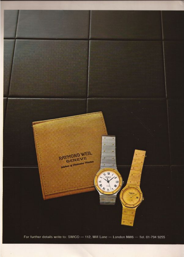 Watch Advertisement*Raymond Weil 1982  